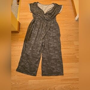 Maurices Charcoal Camo Jumpsuit